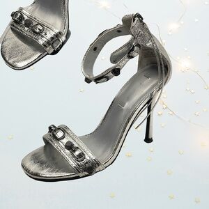 Glamorous Silver Ankle Strap Heels in size 7.5